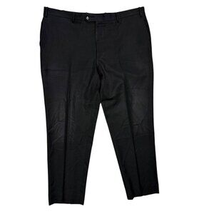 Corneliani Dress Pants Twill Wool Trousers Made in Italy Black 38x31